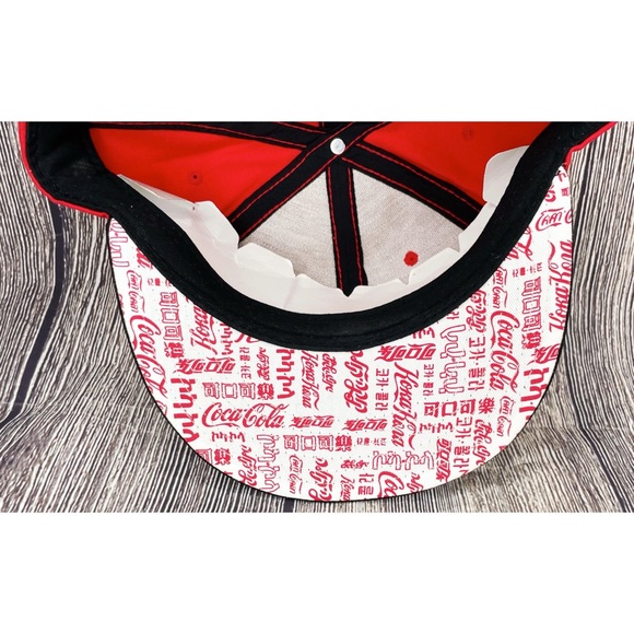 Coca-Cola Israel Red Adjustable Snapback Embroidered Multi Language Bill Hat Cap - Picture 7 of 7